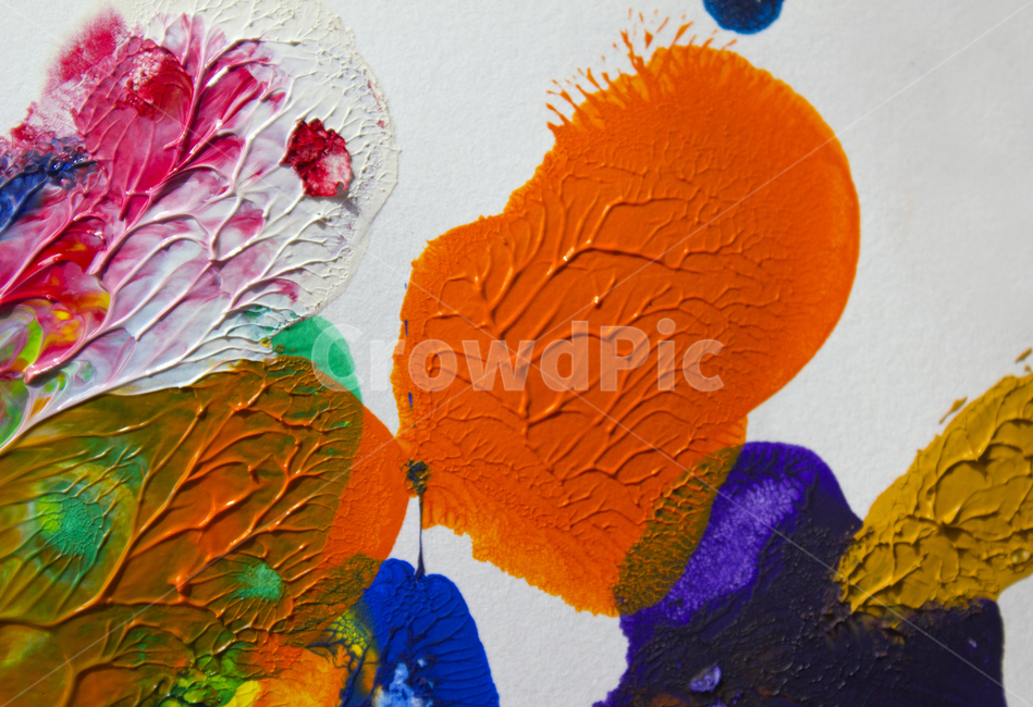 물감,종이,흰배경,페인팅,페인트,아트,예술,미술,그림,드로잉,붓터치,혼합,섞인,물감섞기,데칼코마니,물감찍기,컬러풀,갈색,브라운,찍기,주황색,오렌지색,레드,빨강