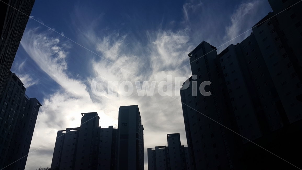 아침,하늘,아파트,실루엣,새벽,건축물,건물외관,exterior,building,structure,architecture,construction