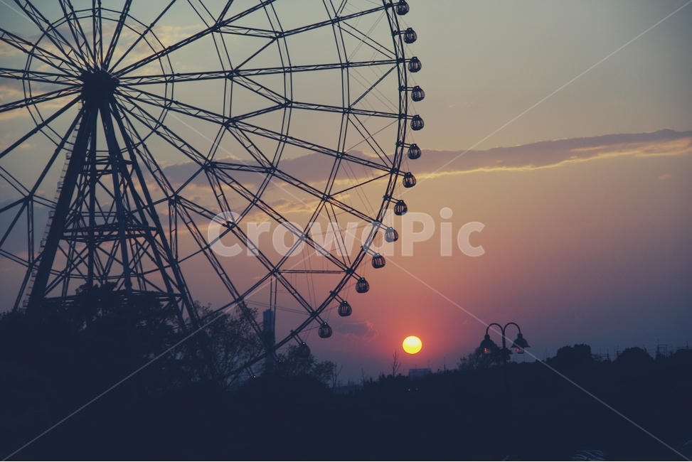 공원,park,일몰,석양,sunset,놀이기구,하늘,저녁,sky,evening,play,놀이공원,놀이동산,놀이터,amusement park,playground,감성,sensible,feeling