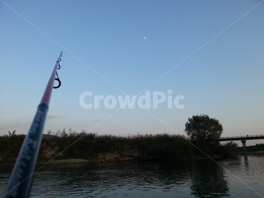 물,낚시,달,저녁,노을,fishing,water,moon,evening
