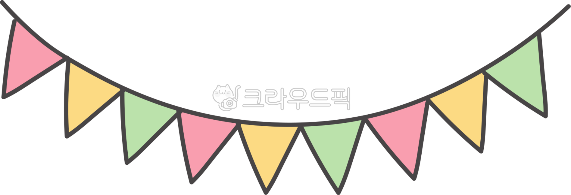 일러스트,손그림,장식,파티,가랜드,리본,이벤트