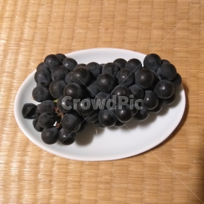 포도,과일,대나무돗자리,여름,단과일