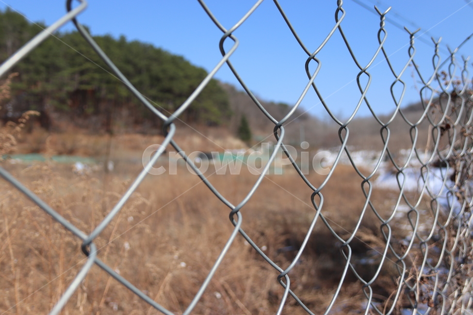 철조망,산,눈,아웃포커싱,갈색,겨울