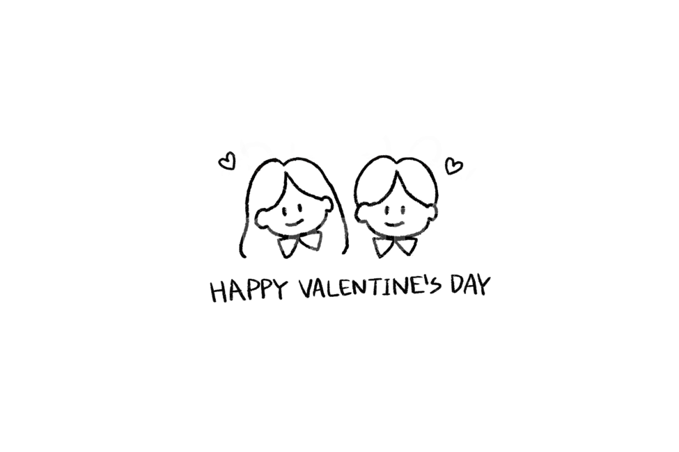 밸런타인데이,valentine,캘리그라피,손그림,손글씨,캐릭터,누끼,remove background