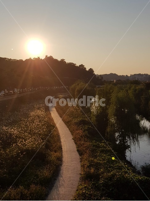 노을,산책,산책로,자연,일몰