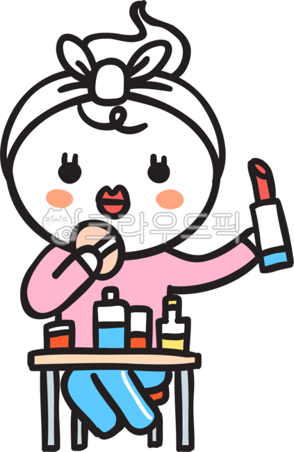 화장,학생화장,립스틱,헤어밴드,화장하기,여대생,여학생,이쁜,깜찍한,빨간입술