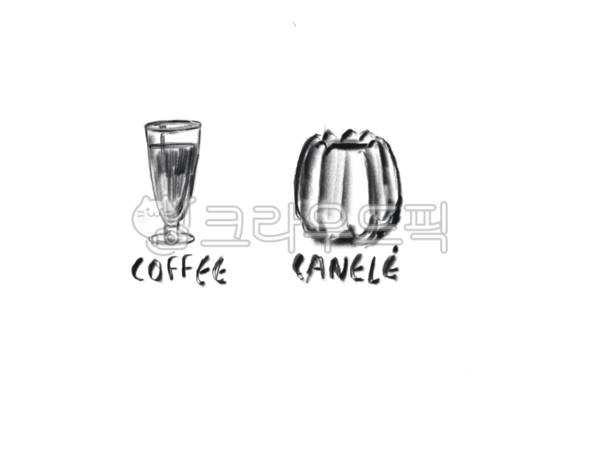 카페,까눌레,커피,디저트,메뉴그림