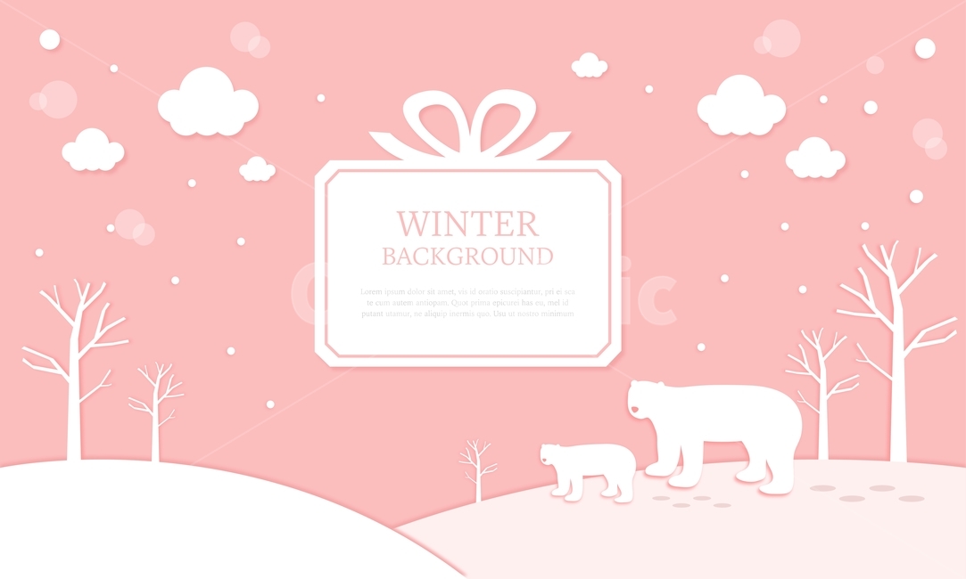 나무,구름,곰,눈,겨울,텍스트박스,종이질감,겨울,계절,winter,season,그래픽,일러스트레이션,graphic,illustration