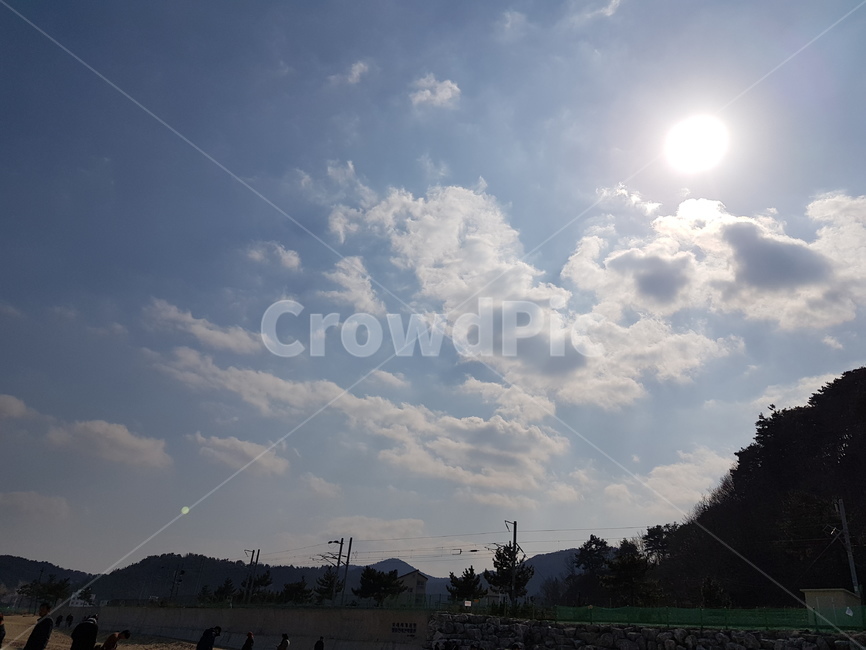구름,하늘,날씨,해,산
