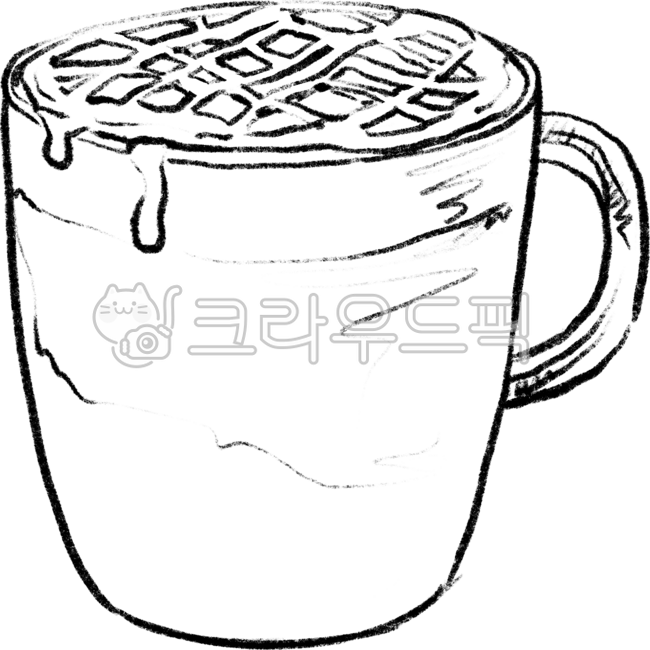커피,카라멜마끼아또,아이스커피,카페라떼,카페,카페메뉴그림,커피드로잉