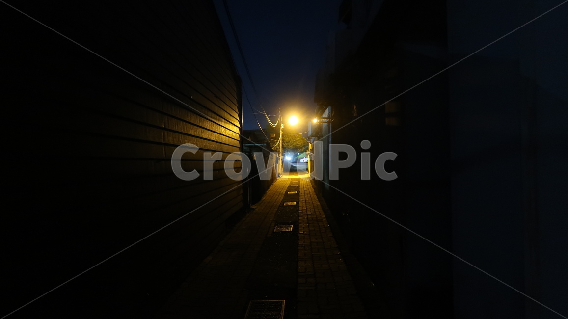 골목,어두운,분위기,무서운,밤,골목길,가로등,night