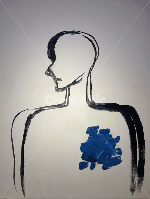 그림,블루,감성,아크릴화,인물화,예술,art
