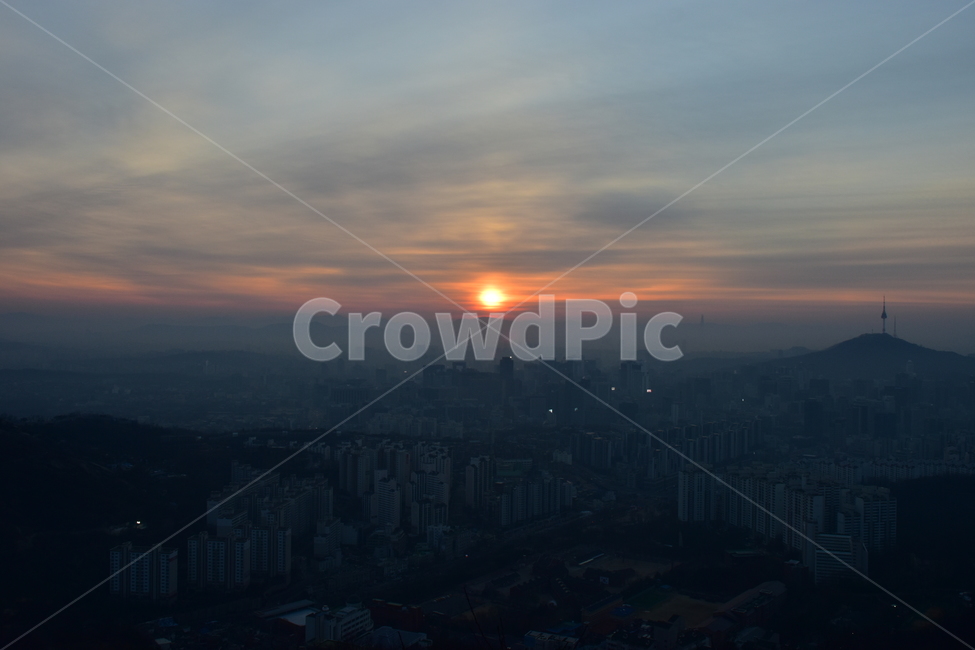 안산,일출,해맞이,해돋이,서울,아침,도시,도심지,풍경,미세먼지,겨울,도시,풍경,city,landscape