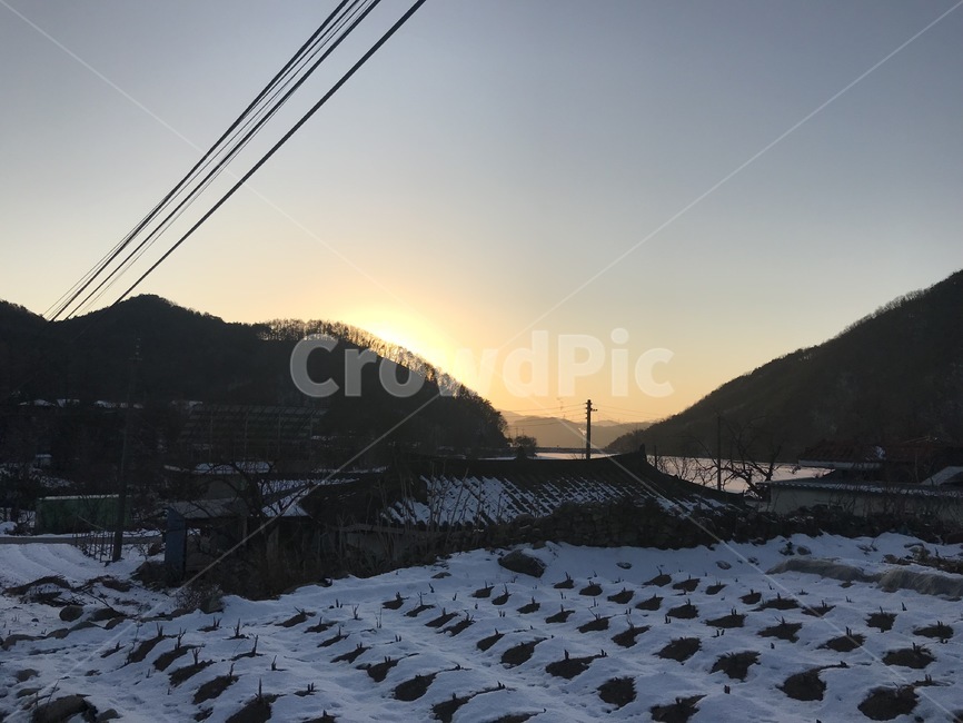 겨울,눈,자연풍경,노을,겨울노을,자연,하늘,저녁노을