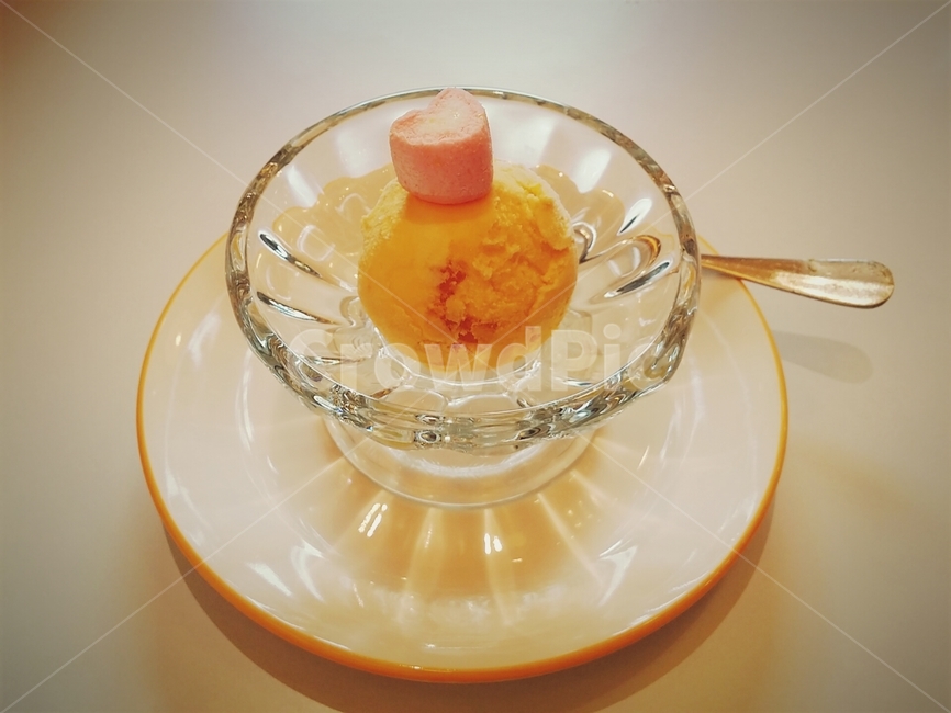 아이스크림,디저트,망고,유리잔,노랑,후식,icecream,망고아이스크림,노란,yellow,달콤