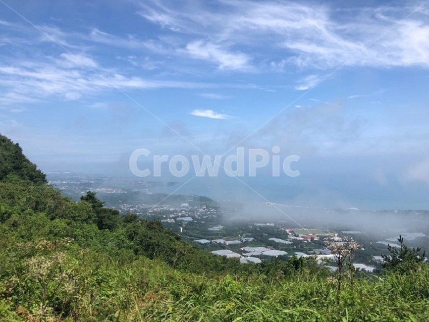군산오름,오름,제주도,풍경,자연,구름,바다,제주,하늘,jeju