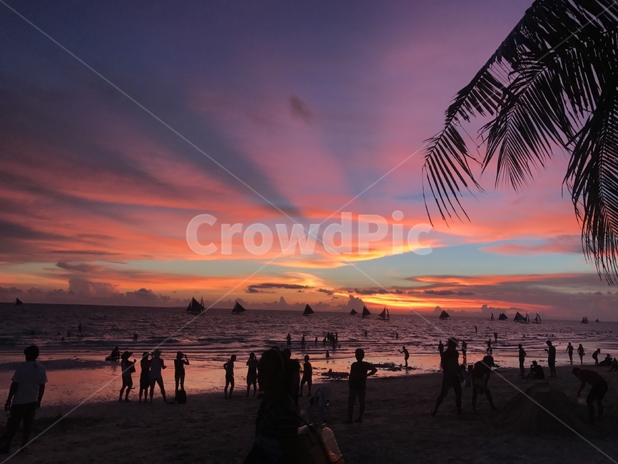 필리핀,보라카이,화이트비치,선셋,석양,바다,해질녘,philippines,boracay,whitebeach,sunset,여름,계절,summer,season,해변,바다,beach,sea,사람들,대중,군중,other people,crowd,인물실루엣,사람실루엣,character silhouette,human silhouette,person,사람,human,인간,nature,자연,outdoors,옥외