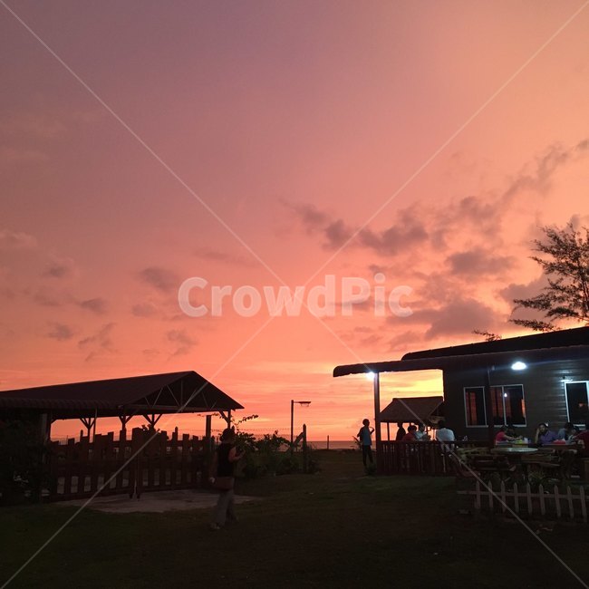 코타키나발루선셋,선셋,노을,sunset,코타키나발루야경,핑크하늘,핑크색하늘