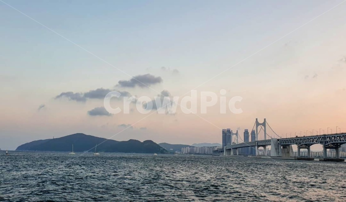 바다,광안대교,부산,노을,선셋