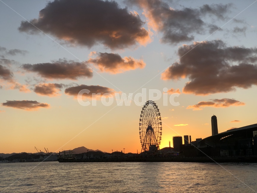 amusementpark,놀이공원,ferriswheel,관람차,노을,하늘,sky