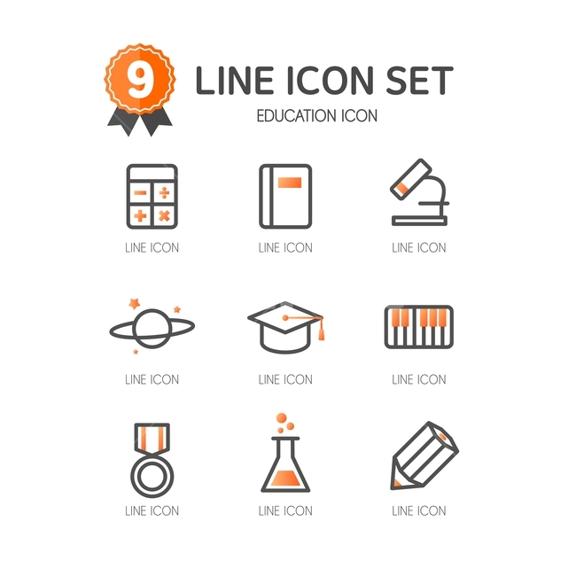 keyboard,Line icon,icon,pencil,electronic calculator,piano,graduation cap,Pictogram,satellite,stand,flask,Simple icon,decoration