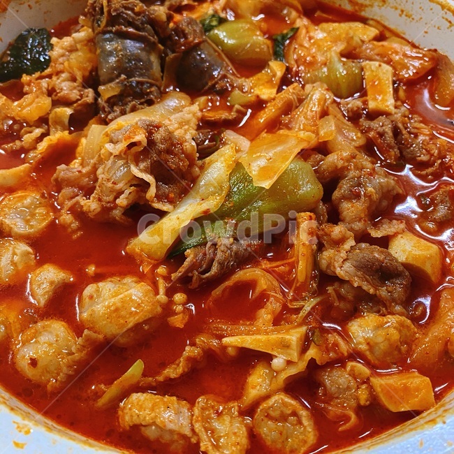 곱창전골,meal,식사,dish,요리,food,음식,빨간음식