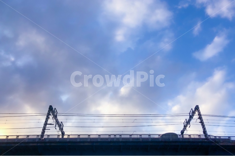 하늘,구름,철도,노을,다리,교통,교통수단,traffic,transportation