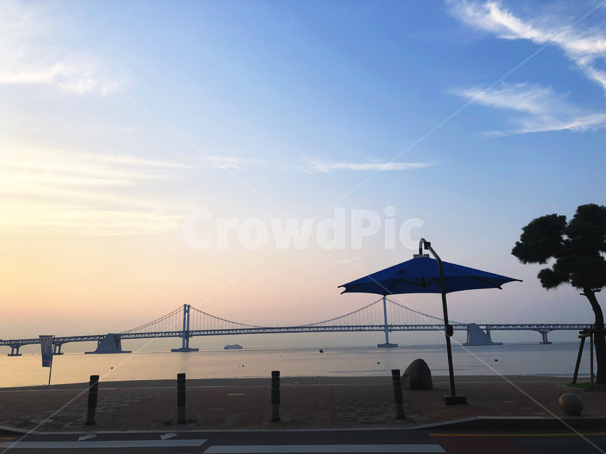 광안리,동틀무렵,바다,풍경,하늘