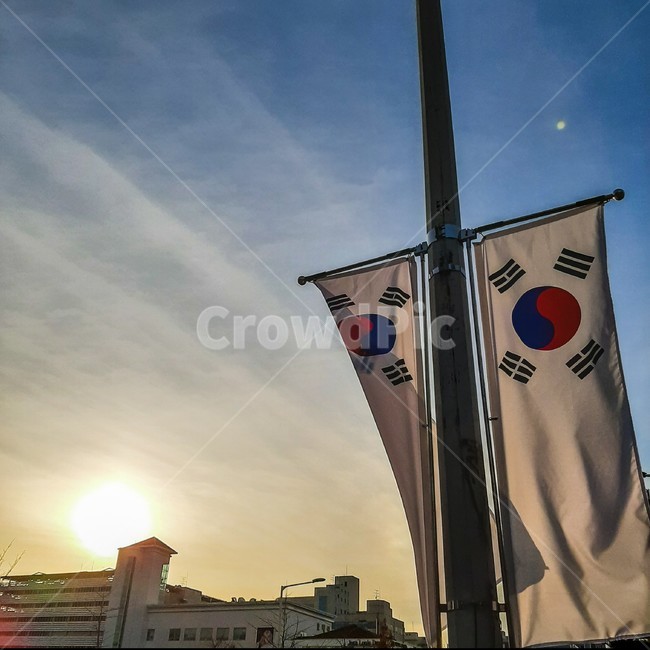 symbol,상징,flag,깃발,태극기,국기,대한민국,노을