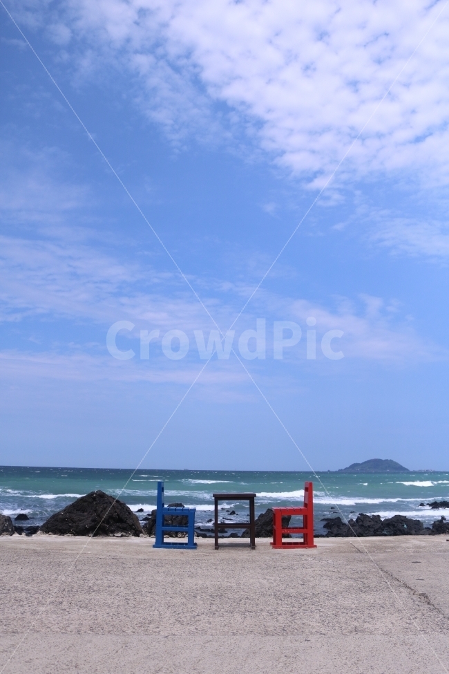 제주,바다,하늘,의자,대칭,풍경,자연,자연,풍경,nature,landscape,제주도,jeju,jeju island,사물,물건,오브젝트,thing,object,matter,water,물,sea,outdoors,옥외,ocean,대양,shoreline,해안선,land,땅,coast,연안