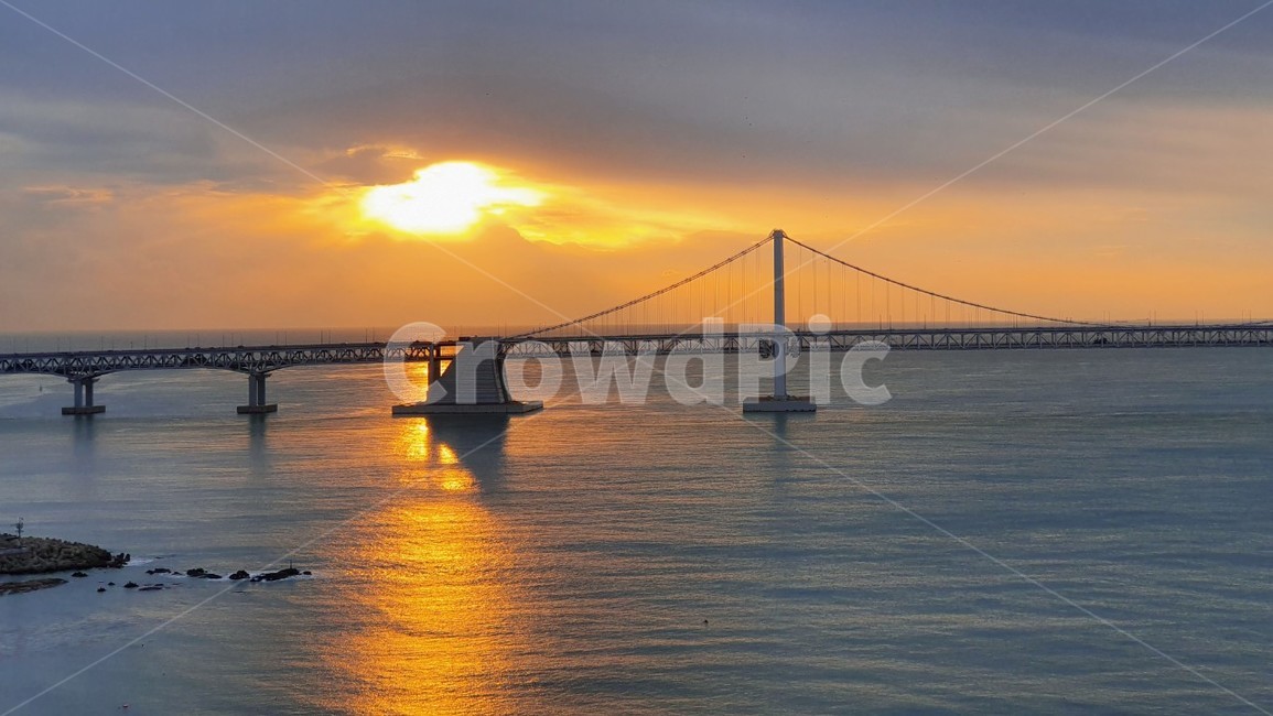 nature,자연,outdoors,바다,부산,광안리,일출,해변,광안대교,bridges