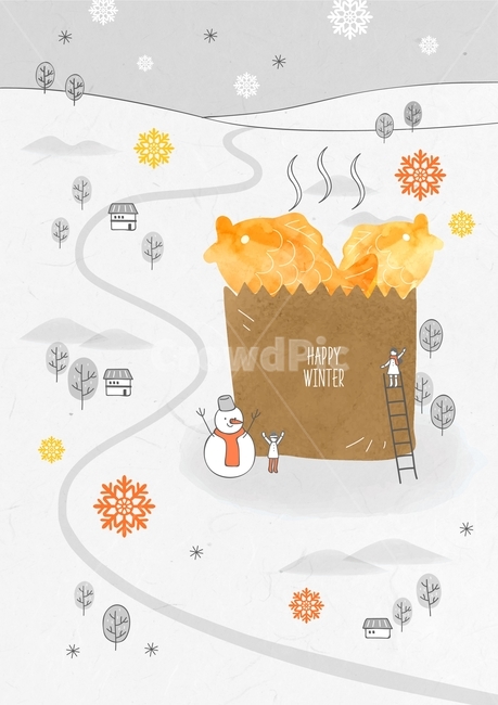 눈,눈결정,붕어빵,눈사람,겨울,라인일러스트,스케치,드로잉,감성,겨울,계절,winter,season,그래픽,일러스트레이션,graphic,illustration