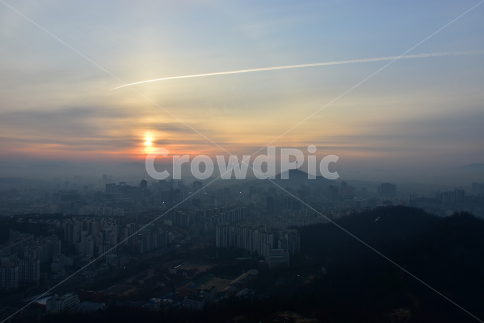 안산,일출,해맞이,해돋이,서울,아침,도시,도심지,풍경,미세먼지,겨울,도시,풍경,city,landscape