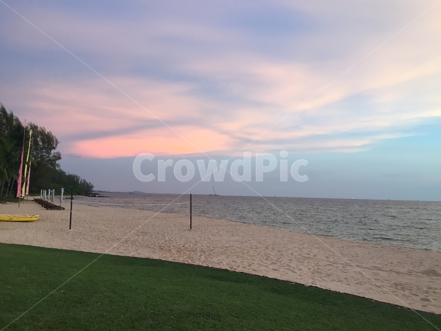 해변,선셋,구름,바다,야자수,모래사장,자연,풍경,nature,landscape,해변,바다,beach,sea,grass,잔디,plant,식물