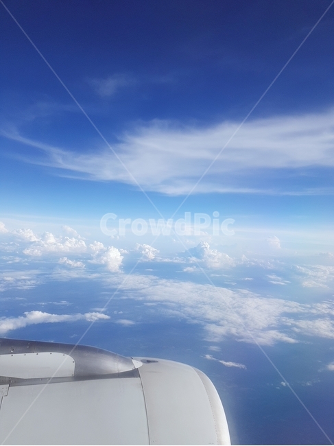 nature,자연,sky,하늘,푸른하늘,구름,비행기,뭉게구름,풍경
