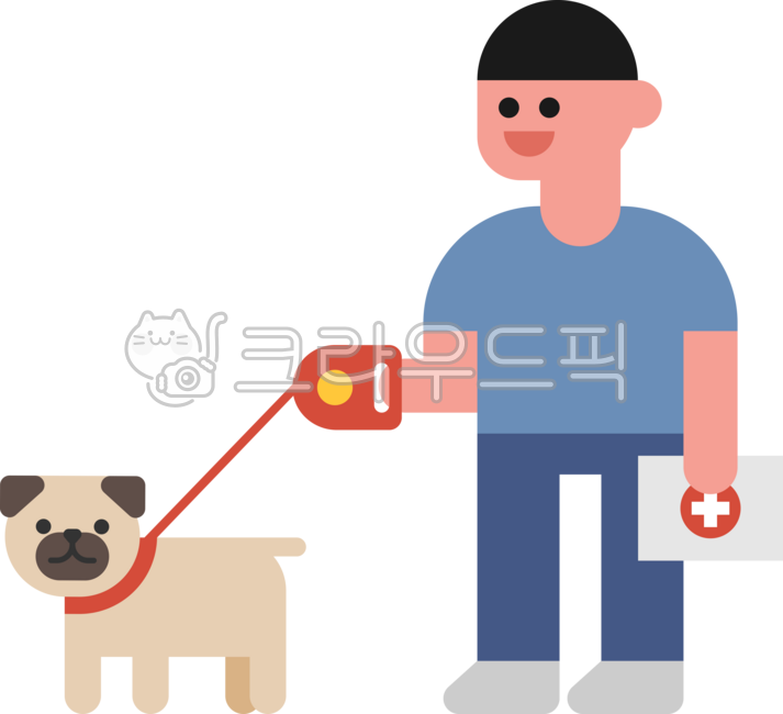 귀여운,단순한,일러스트레이션,심플,사람,캐릭터,동물병원,강아지,개,동물,수의사,처방