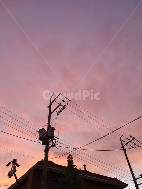 자연,지붕,전봇대,풍경,하늘,석양,노을,sunset,roof,sky,cloud