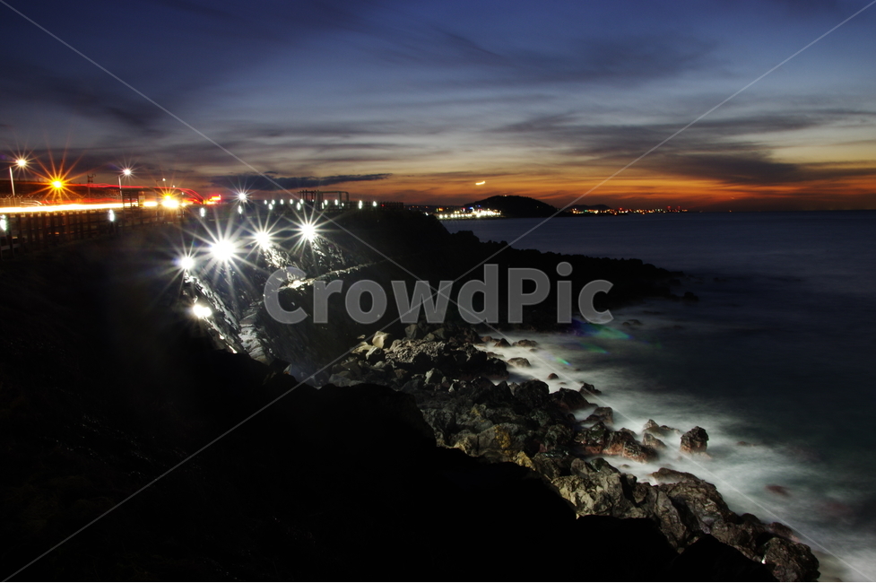 늦은노을,노을,바다,밤바다,해안도로,장노출,자연,풍경,nature,landscape,야경,밤,nightscape,night,light,빛,flare,플레어,promontory,곶