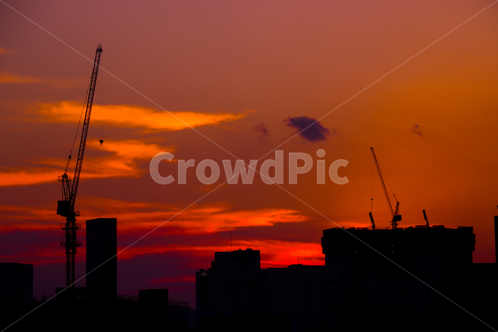 노을,공사장,공사,해질녘,감성,sunset,노을감성,도시감성,도시,풍경,city,landscape,실루엣,그림자,silhouette,shadow