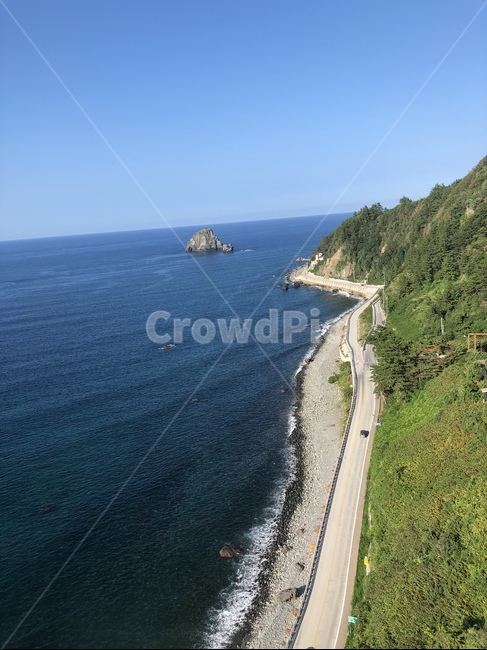 울릉도,바다,하늘,파도,바위,나무,섬,자연,풍경,nature,landscape,road,도로,slope,경사,outdoors,옥외,scenery,경치