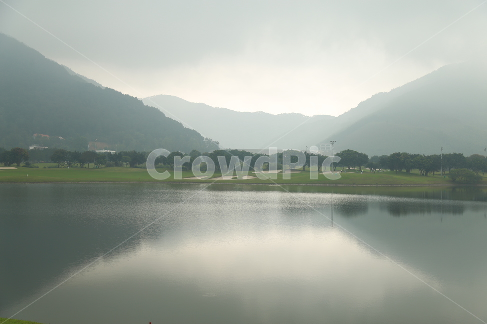 water,물,nature,골프,호수,golf,lake,sky,안개,자연,하늘,fog,반영