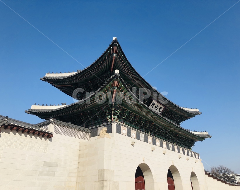 한국,한국랜드마크,하늘,광화문,경복궁