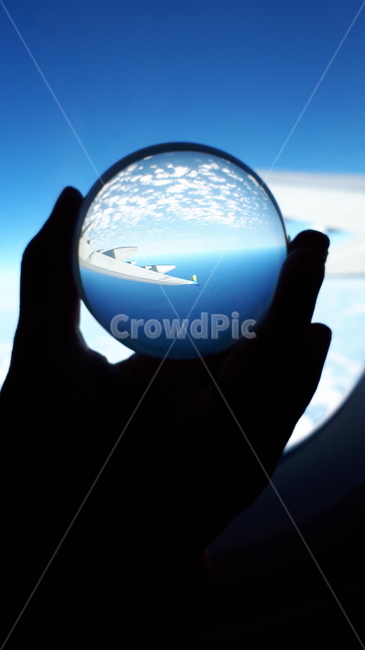 유리구슬,하늘,구름,비행기,파랑,여행,airplane,sky,glassball,blue,cloud