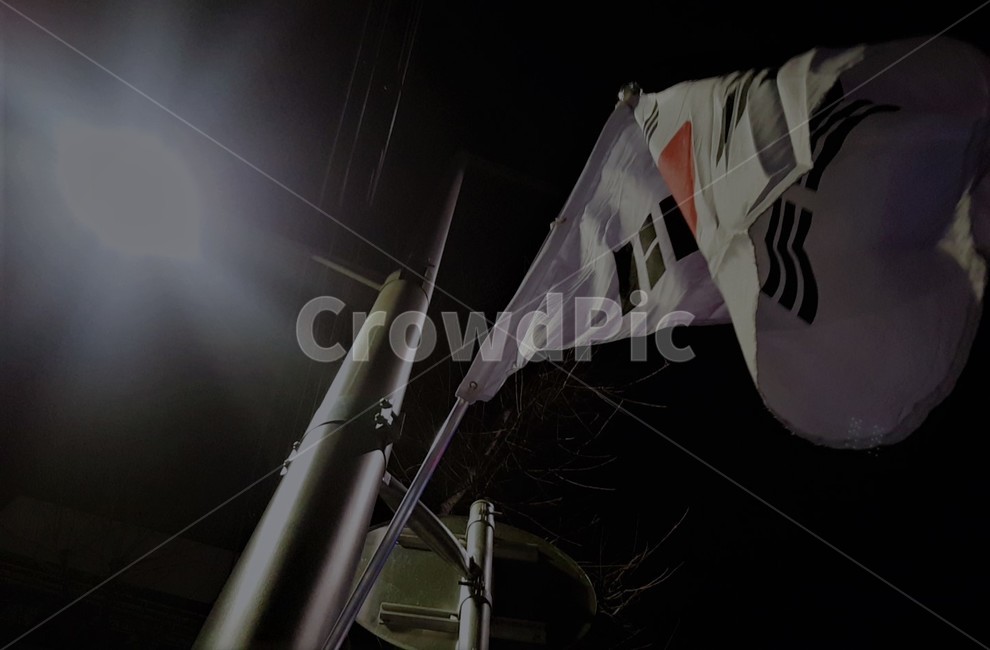태극기,밤,태극기휘날리며,우리나라,국기,가로등,야경,밤,풍경,nightscape,night,landscape