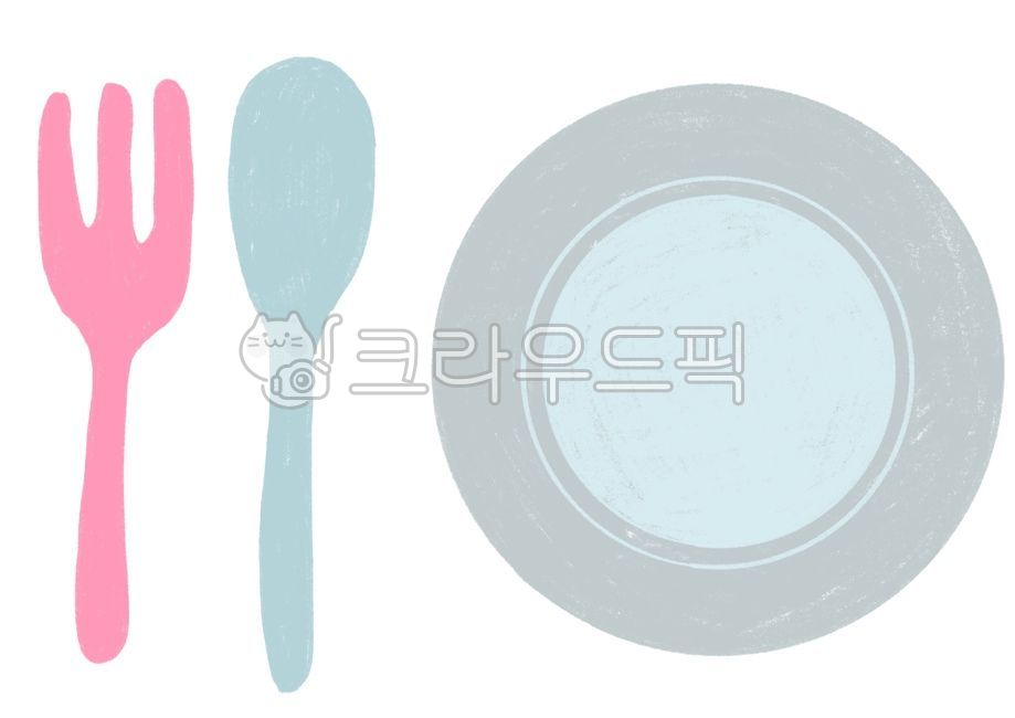 Kindergarten education materials,spoonillust,dishillust,hand drawing,fork picture,spoon picture,hand drawn illustration,plate picture,folkillust