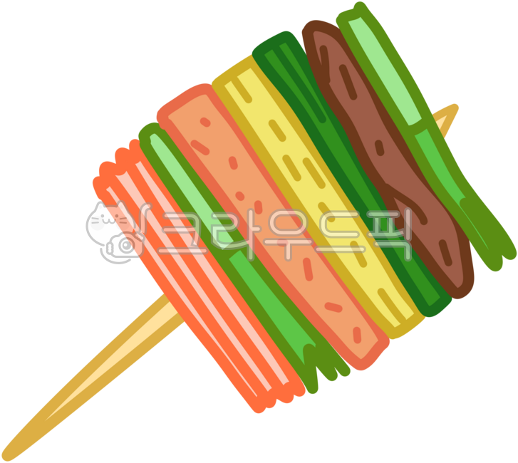 전,고기,채소,산적,명절,꼬치,드로잉,일러스트,산적구이