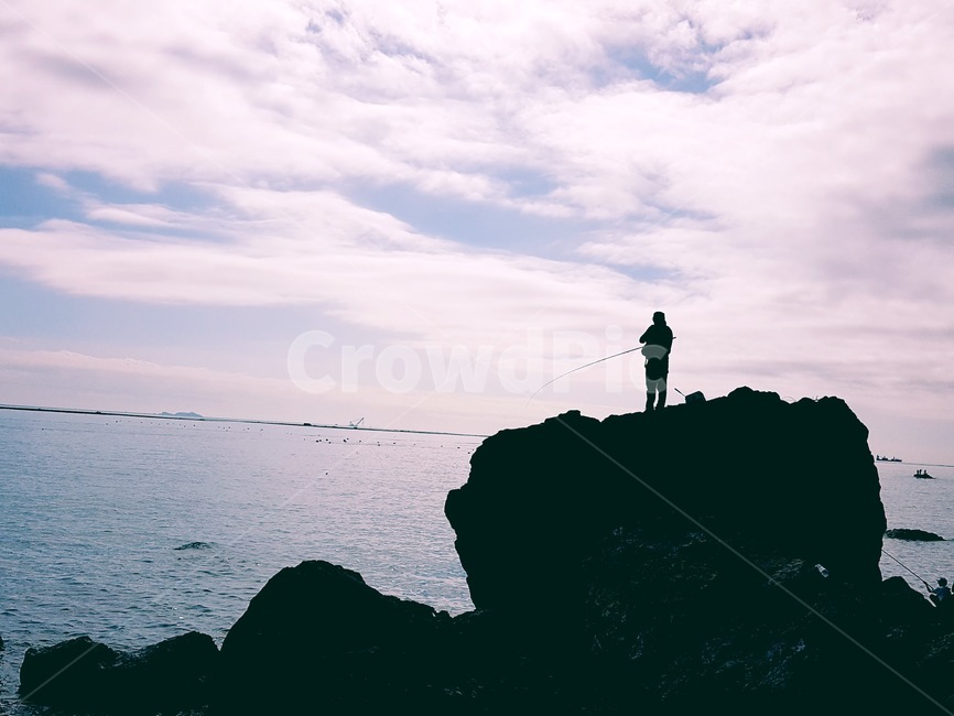 가덕도,낚시,바위의풍경,갯바위낚시,바닷가풍경,실루엣,그림자,silhouette,shadow
