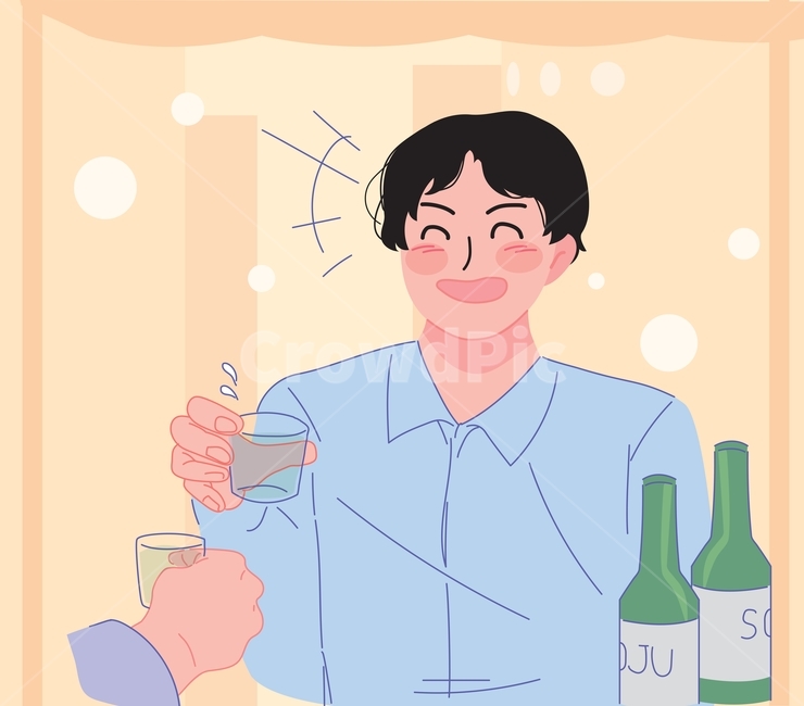 소주,포장마차,건배,술자리,상황,삽화,일러스트,음주,술,주류,남자,회사원,회식,벡터,캐릭터,손그림,술,주류,alcohol,그래픽,일러스트레이션,graphic,illustration