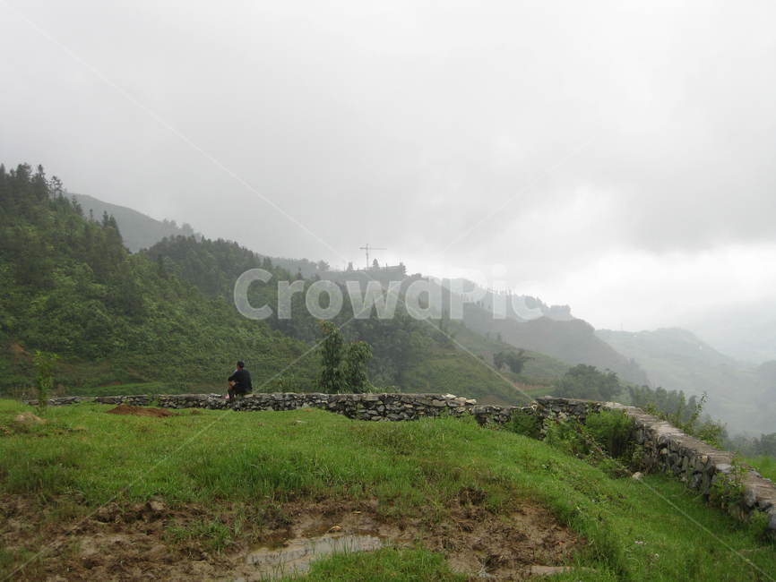 paddyfield,동남아,nature,자연,outdoors,옥외,grassland,목초지,field,들,countryside,시골,돌담