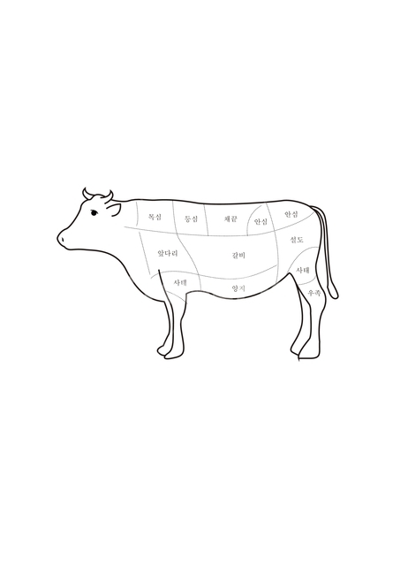 소,라인,소부위별,선,소그림,그래픽,일러스트레이션,graphic,illustration